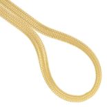 An 18ct gold mesh-link necklace.Stamped 750.