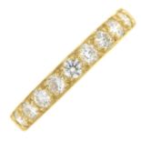 An 18ct gold brilliant-cut diamond half eternity ring.Estimated total diamond weight 0.50ct,