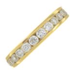 An 18ct gold brilliant-cut diamond half eternity ring.