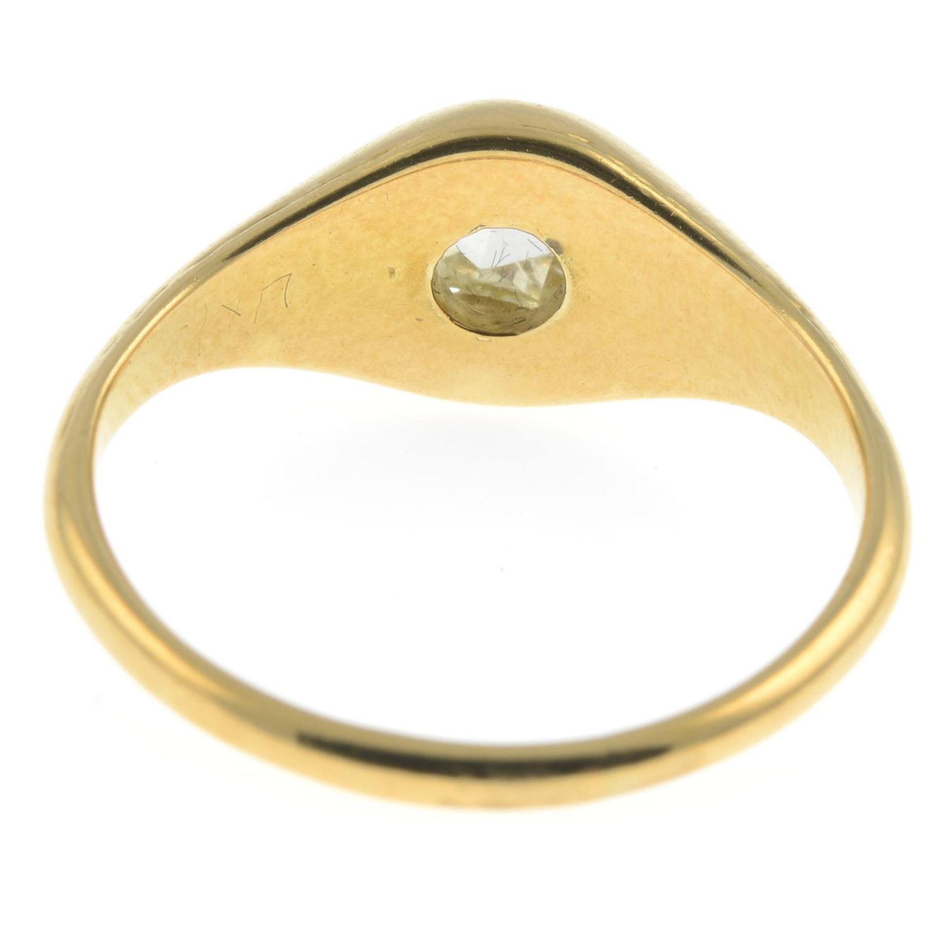 A mid 20th century 18ct gold rose-cut diamond single-stone ring.Diamond weight 0.65ct.Stamped - Image 3 of 3