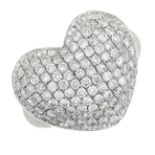 A brilliant-cut diamond heart dress ring.Estimated total diamond weight 1.40cts.Approximate ring