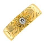 A gentleman's late Victorian 18ct gold old-cut diamond ring.Estimated diamond weight 0.15ct,