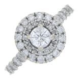 An 18ct gold brilliant-cut diamond cluster ring.Estimated total diamond weight 1ct.
