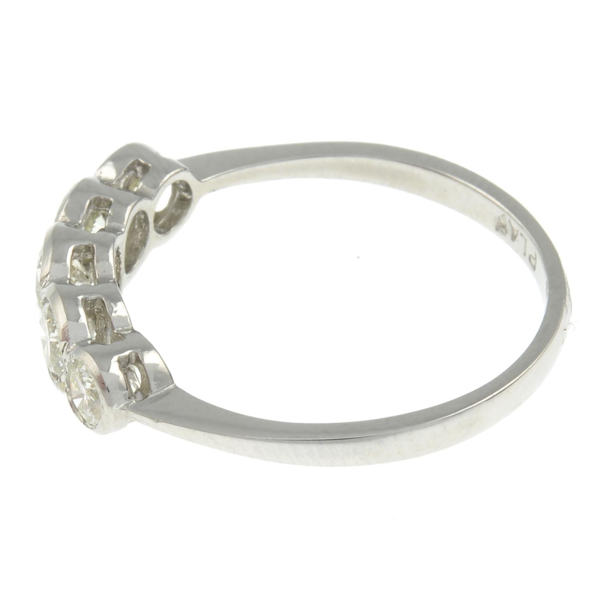A brilliant-cut diamond five-stone ring.Total diamond weight 0.70ct, - Image 2 of 3