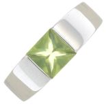 A peridot 'Tank' ring, by Cartier.Signed Cartier, J08624.