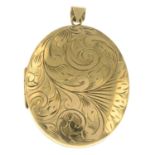 A 1970's 9ct gold oval-shape locket,