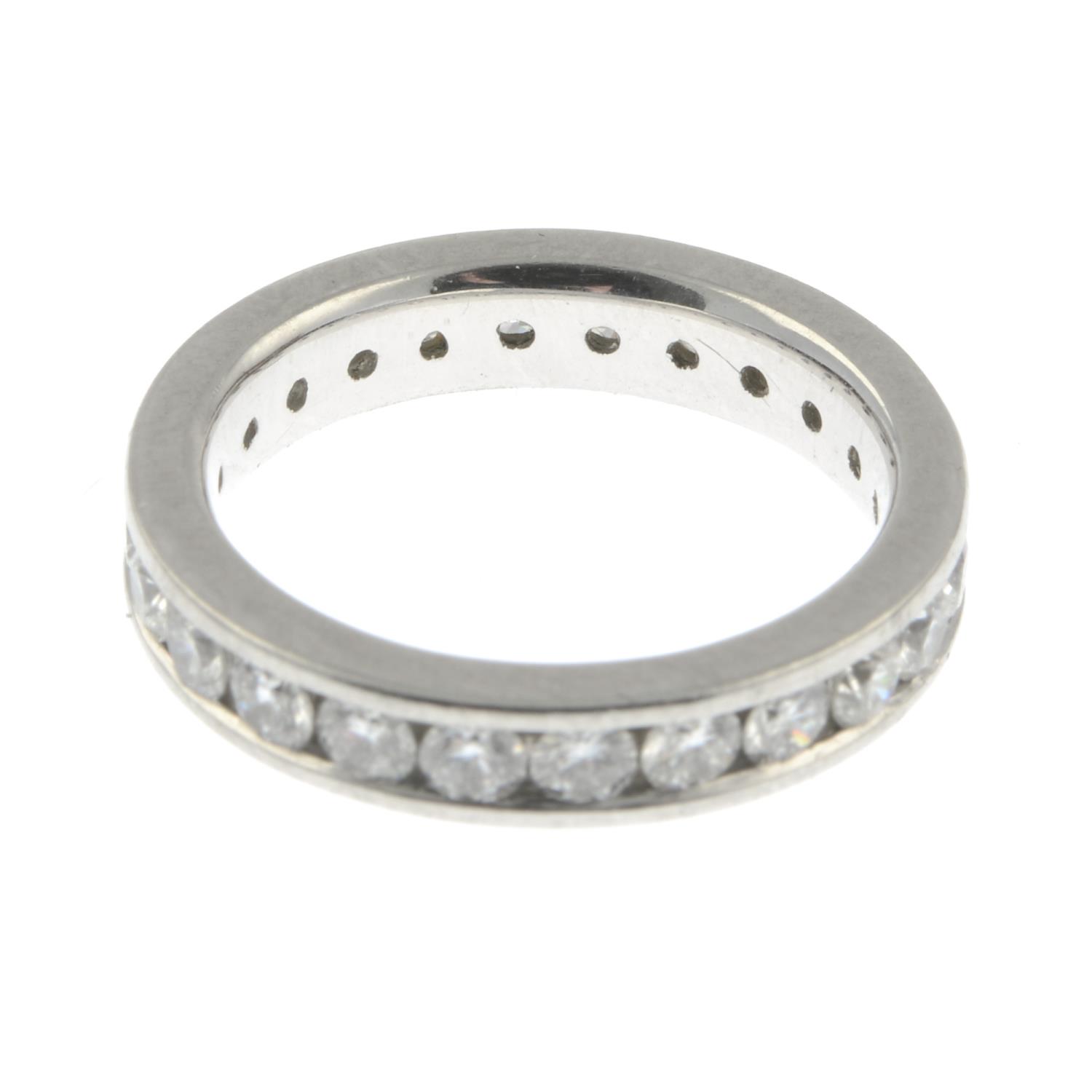 A platinum brilliant-cut diamond full eternity ring.Total diamond weight 1ct, stamped to band. - Image 2 of 3