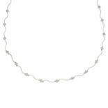 An undulating necklace,