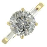 A brilliant-cut diamond single-stone ring.Estimated total diamond weight 2.50cts,