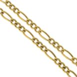 A 9ct gold figaro-link chain.Import marks for Birmingham.