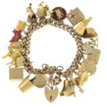 An early to mid 20th century 9ct gold charm bracelet,