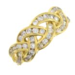 An 18ct gold brilliant-cut diamond woven ring.Estimated total diamond weight 0.60ct.Import marks