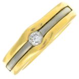 An 18ct bi-colour gold diamond single-stone ring, by Boodles.