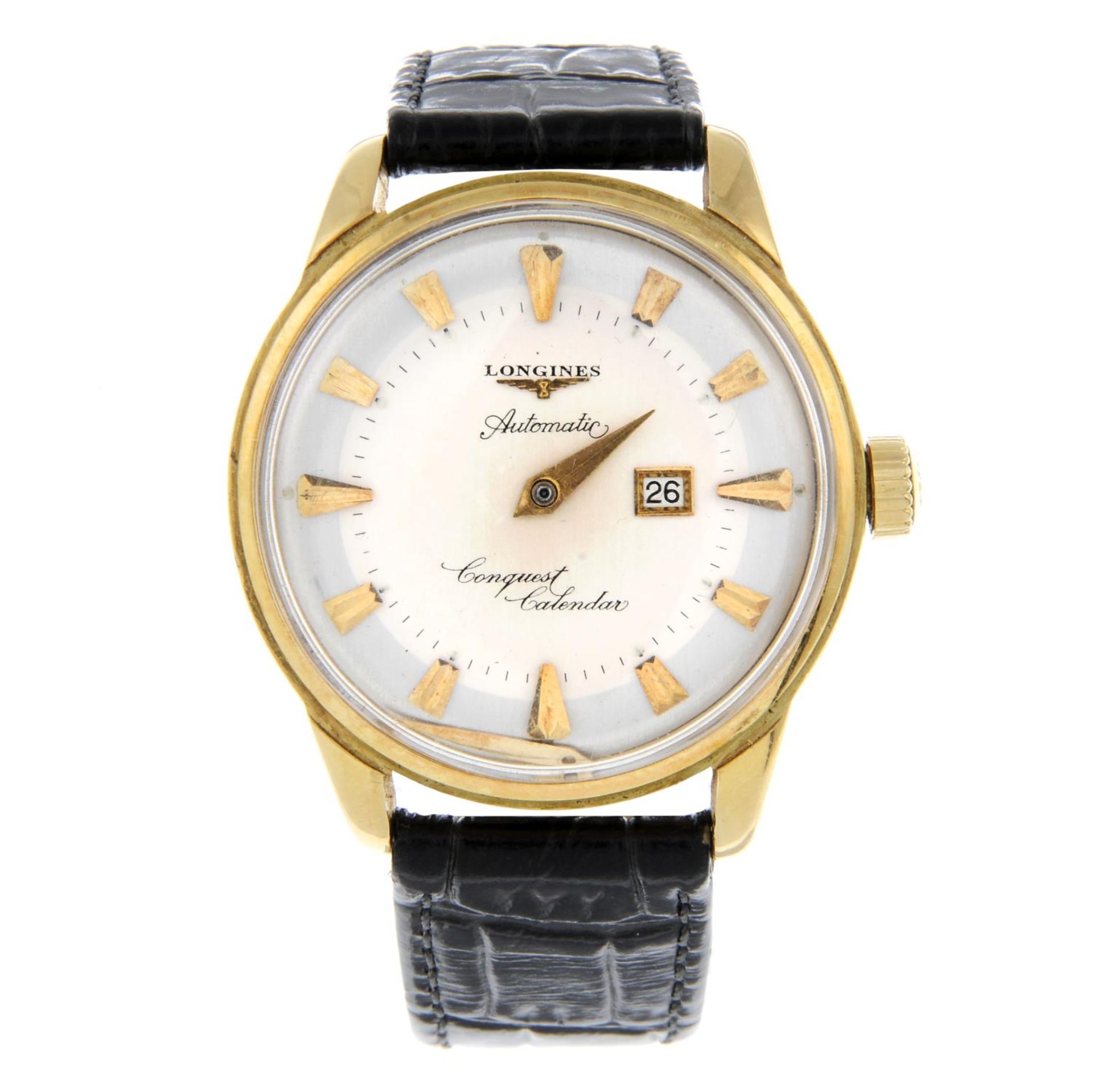 LONGINES - a gentleman's Conquest Calendar wrist watch.