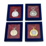 A group of assorted modern pocket watches.