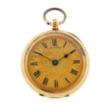 An open face pocket watch by A.W Butt.