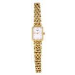 LONGINES - a lady's Prestige Gold bracelet watch.