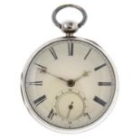 An open face pocket watch by B.