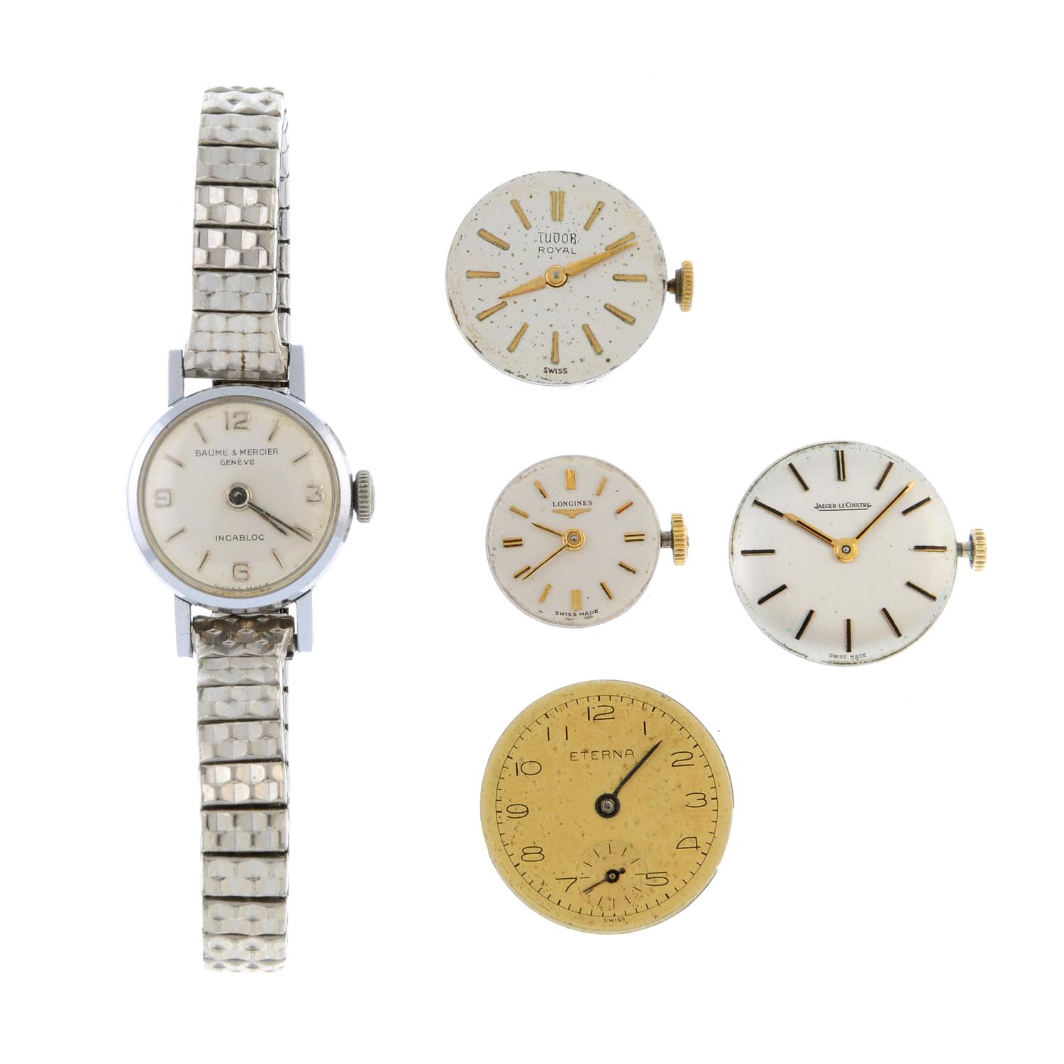 A small group of two watches and six watch movements, - Image 2 of 2