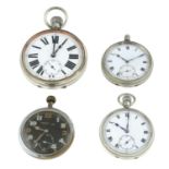 A group of nine assorted pocket watches, to include a military pocket watch by Jaeger-LeCoultre.