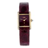 CARTIER - a lady's Must De Cartier Tank wrist watch.