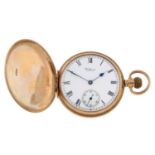 A full hunter pocket watch by Waltham.