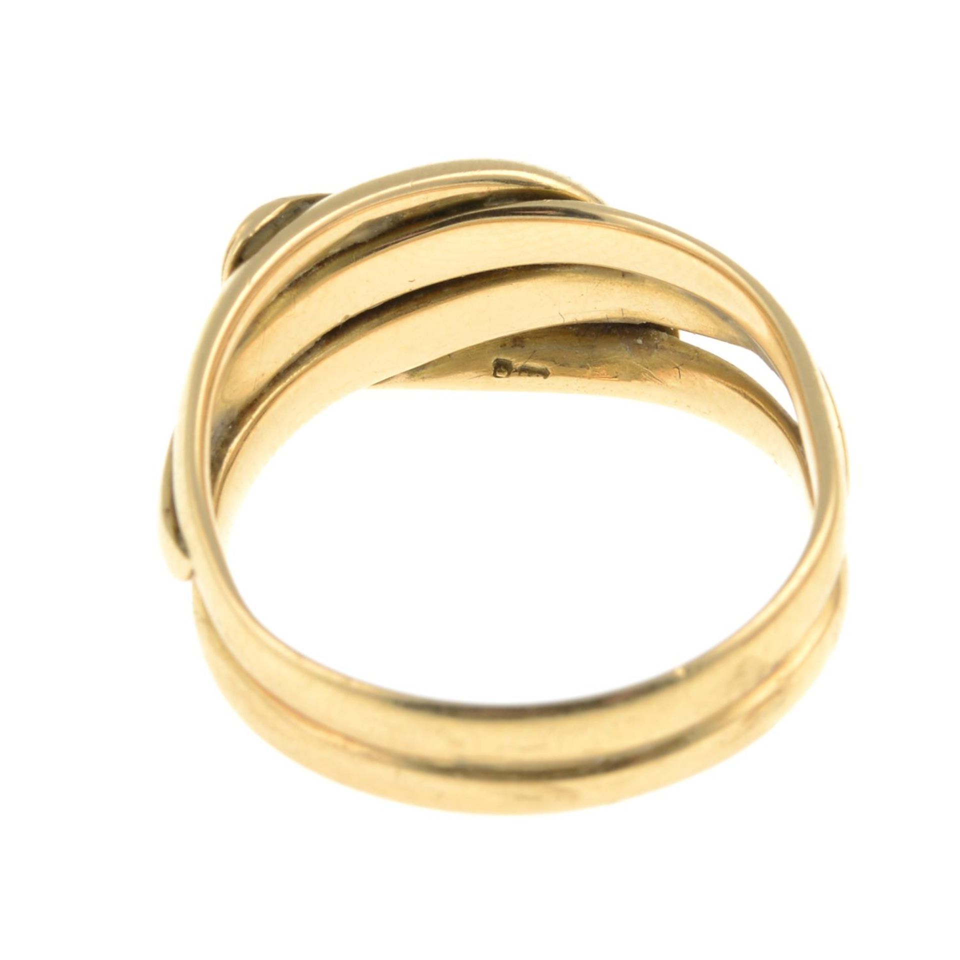 An early 20th century 18ct gold double snake ring.Hallmarks for Birmingham, 1910. - Image 3 of 3