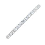 A diamond half eternity ring.Total diamond weight 0.26ct, stamped to band.