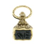 A late 19th century bloodstone seal fob, with embossed floral motif.