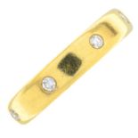 An 18ct gold brilliant-cut diamond four-stone band ring.Hallmarks for London.Ring size V.