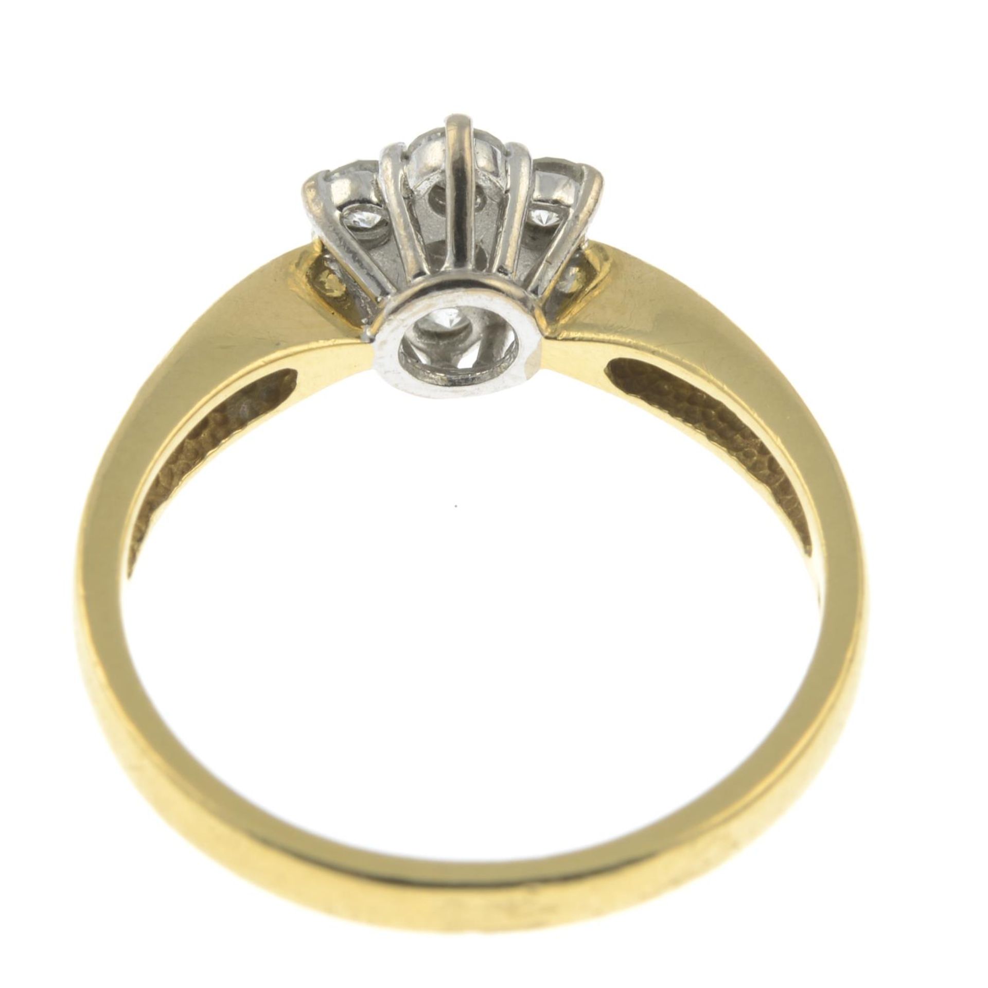 An 18ct gold diamond cluster ring.Estimated total diamond weight 0.50ct. - Image 2 of 2