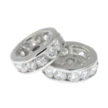 A pair of diamond stud earring jackets.Estimated total diamond weight 0.50ct.