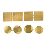9ct gold circular shape cufflinks,