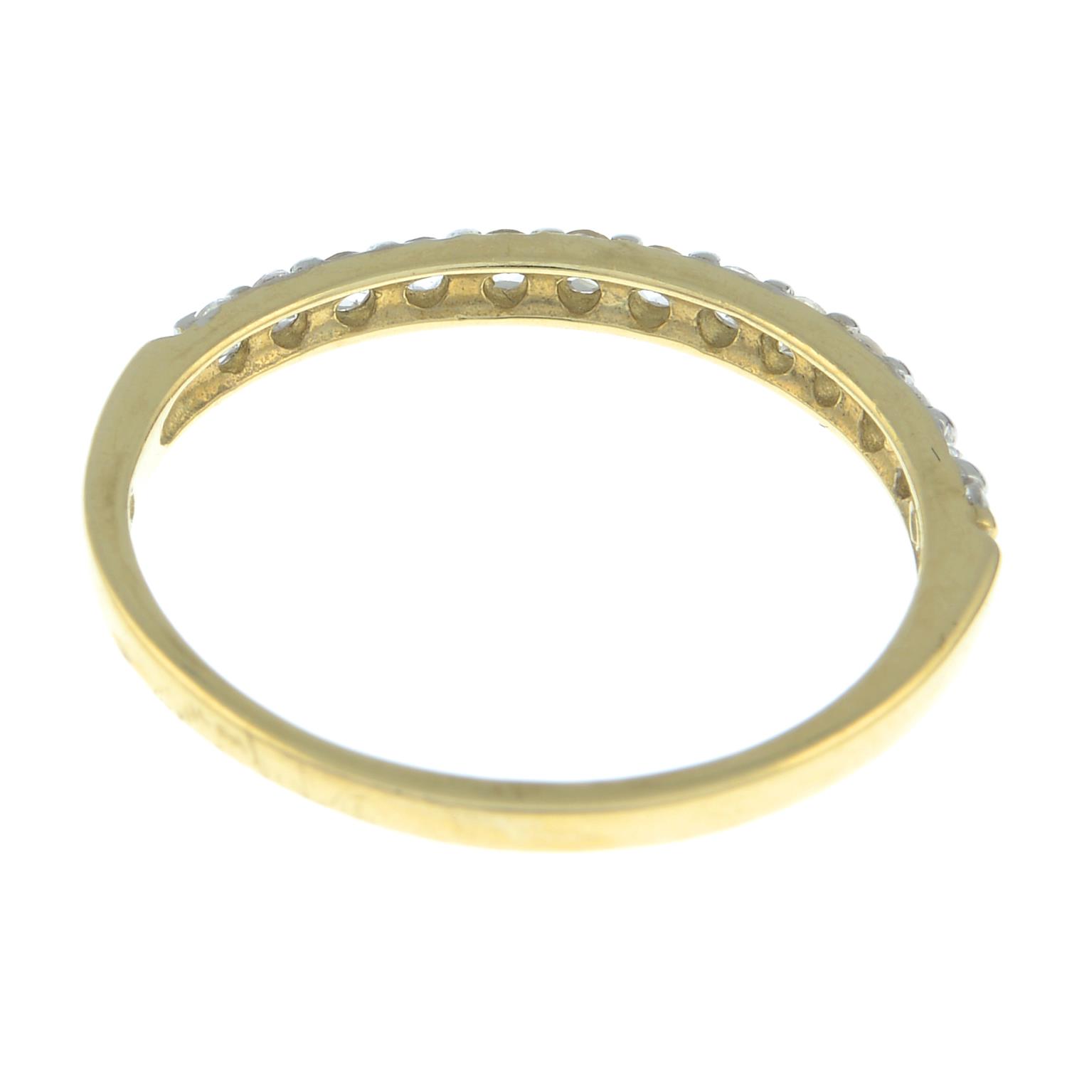 Seven 9ct gold white sapphire and colourless zircon half eternity rings.Hallmarks for 9ct gold. - Image 3 of 4