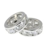 A pair of diamond stud earring jackets.Estimated total diamond weight 0.50ct.