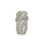 An 18ct gold diamond diamond single earring.Estimated total diamond weight 0.90ct.