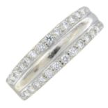 A brilliant-cut diamond half eternity ring.Total diamond weight 0.31ct,