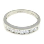 A 9ct gold diamond half eternity ring.Total diamond weight 0.50ct, stamped to band.