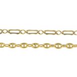 Two 9ct gold bracelets.Import marks for 9ct gold.