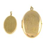 Two 9ct gold lockets.Hallmarks for 9ct gold.