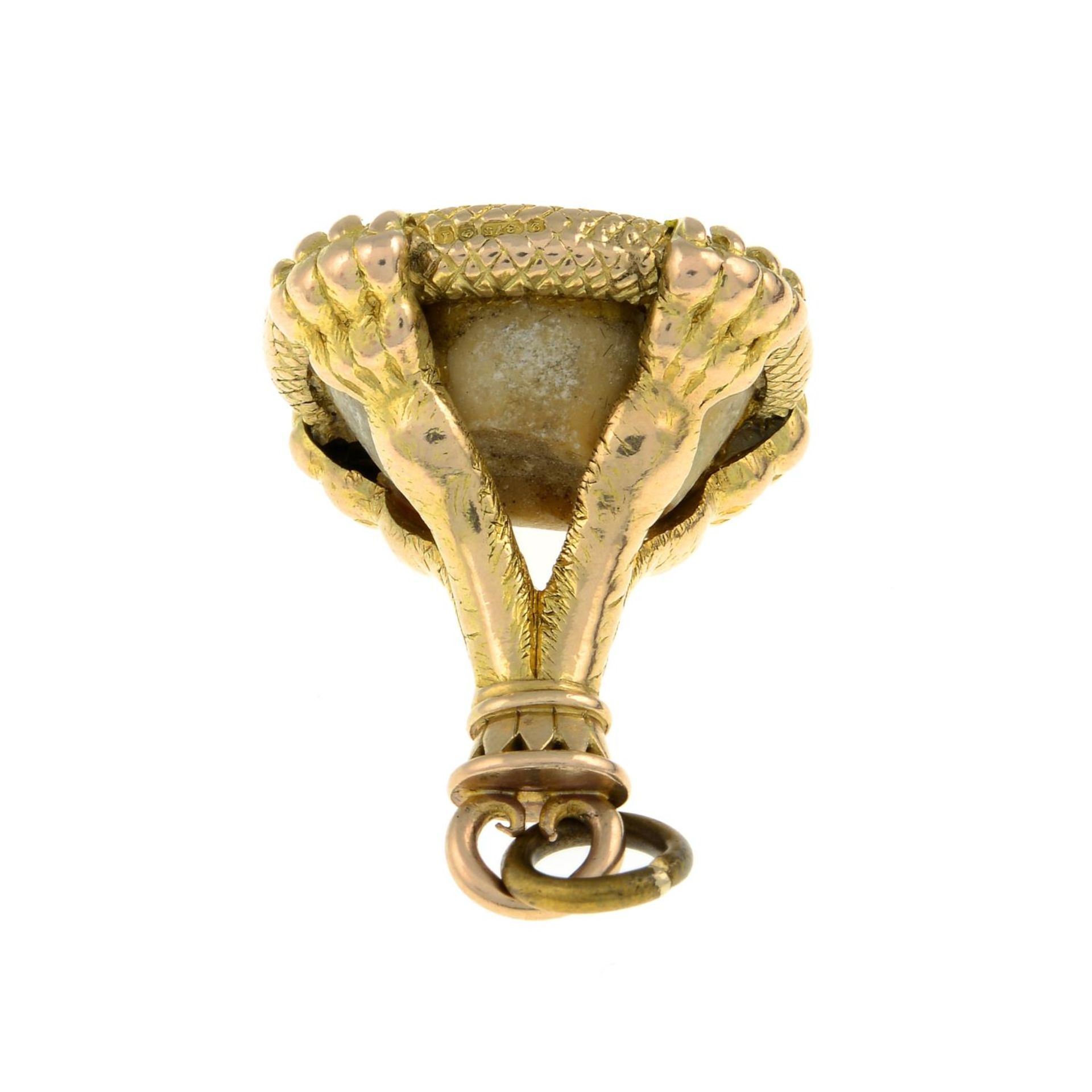 An early 20th century gold gem-set seal fob, - Image 2 of 2