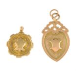 Early 20th century 9ct gold medallion, hallmarks for Chester, 1925, length 5cms, 5.2gms.