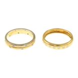 18ct bi-colour gold diamond spinning band ring,