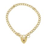 A 9ct gold curb-link bracelet,