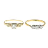 Diamond three-stone ring,