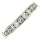 An 18ct gold diamond half eternity ring.Total diamond weight 0.50ct, stamped to band.