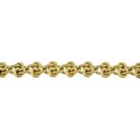 A 9ct gold fancy-link bracelet.Hallmarks for 9ct gold.