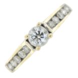 An 18ct gold diamond ring.Estimated total diamond weight 0.70ct,