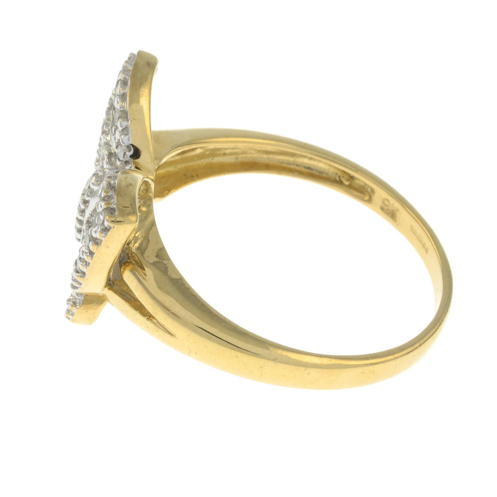 A 9ct gold diamond butterfly dress ring.Estimated total diamond weight 0.40ct. - Image 3 of 3