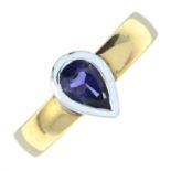 A 9ct gold iolite single-stone ring.Hallmarks for 9ct gold.